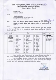 Letter from the Bihar Prashasnik Sudhar Mission Society on 38 district-specific short films